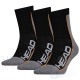 Head Stripe Short Crew 3 pack zwart/grijs